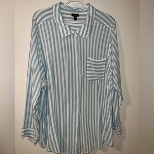 Rayon Crepe Button-Up Long Sleeve Shirt